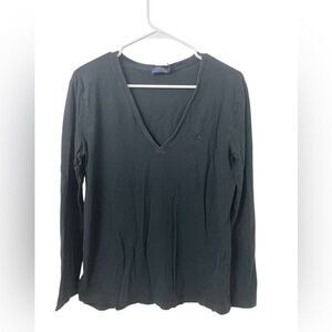 Ralph Lauren Polo Women’s Long Sleeve V-Neck Shirt Top Black Size M